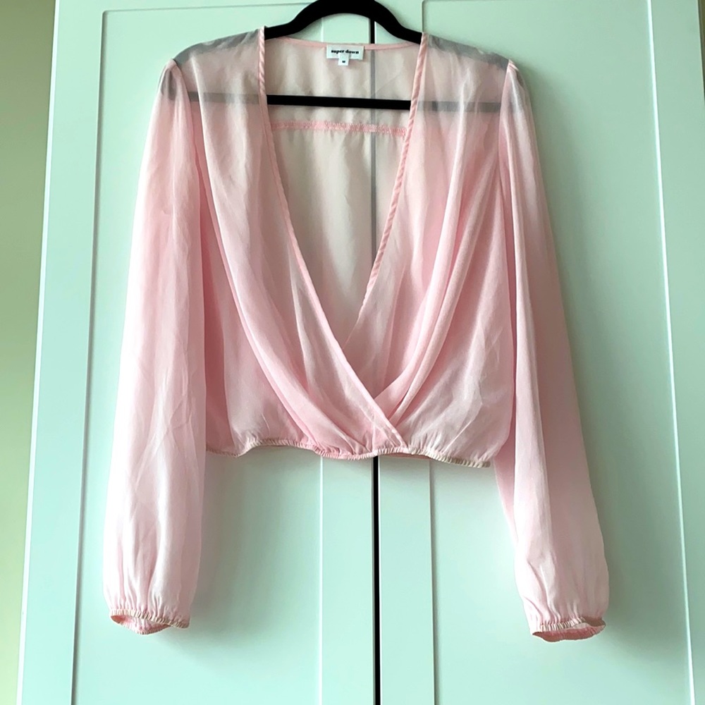 Super down pink blouse
